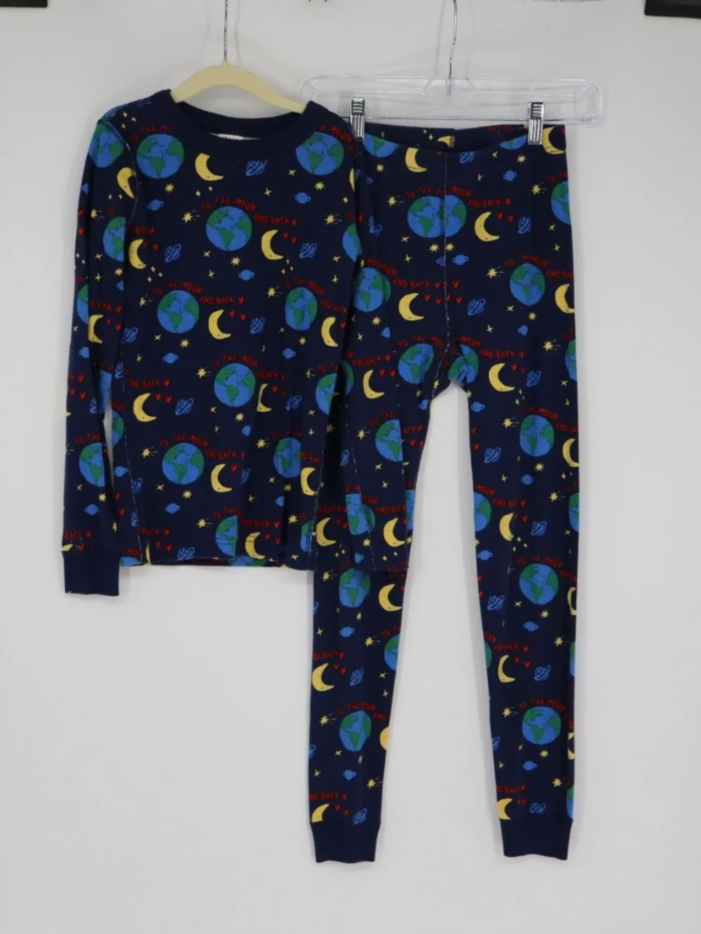 Hanna Andersson Kids Organic Cotton Pajama Set US 10 Space Moon Earth Stars